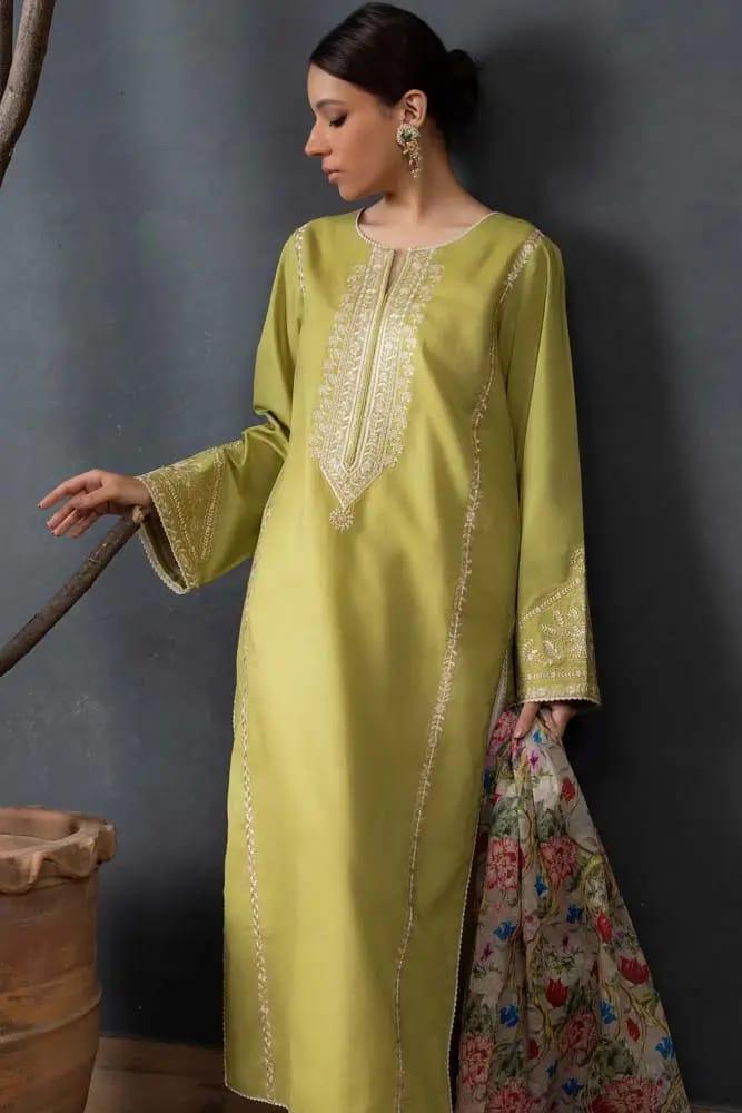 3Pcs Women's Unstitched Embroidered Suit Hype Hem