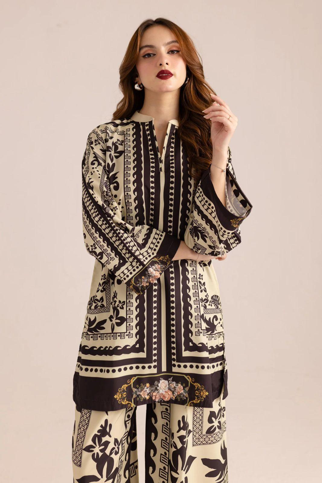 Stylish Women's Stitched Printed Shirt & Trouser Set - 2 Pcs
