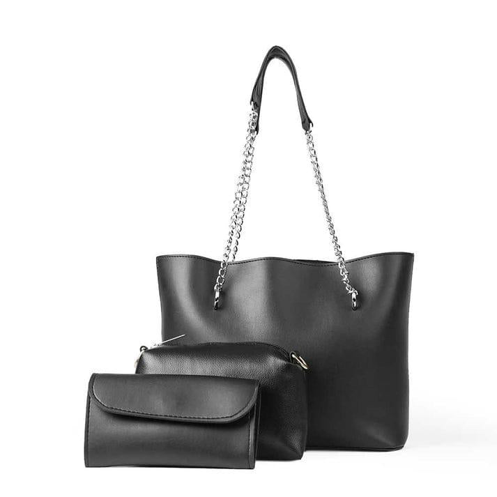 Women's Leather Hand Bag Set - 3 Pcs Collection