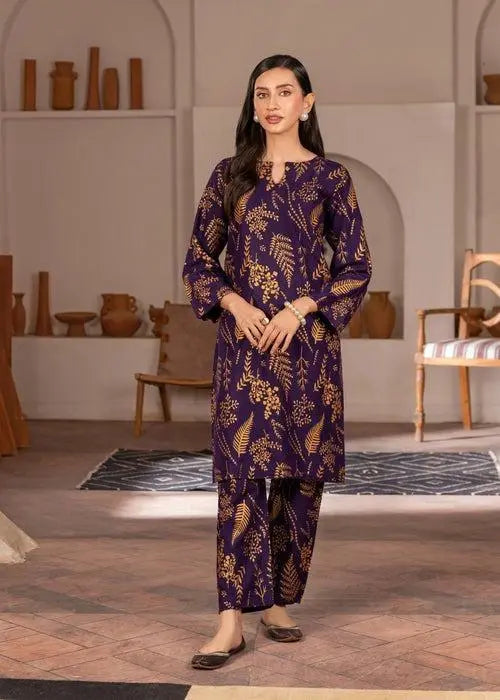 2Pcs Women's Printed Suit Shirt & Trouser Hype Hem