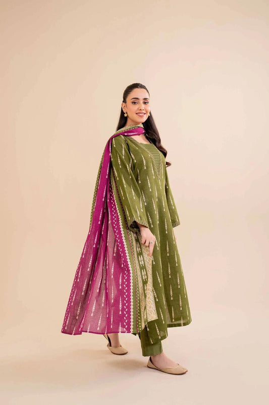 3Pcs Women's Unstitched Lawn Printed Suit Hype Hem