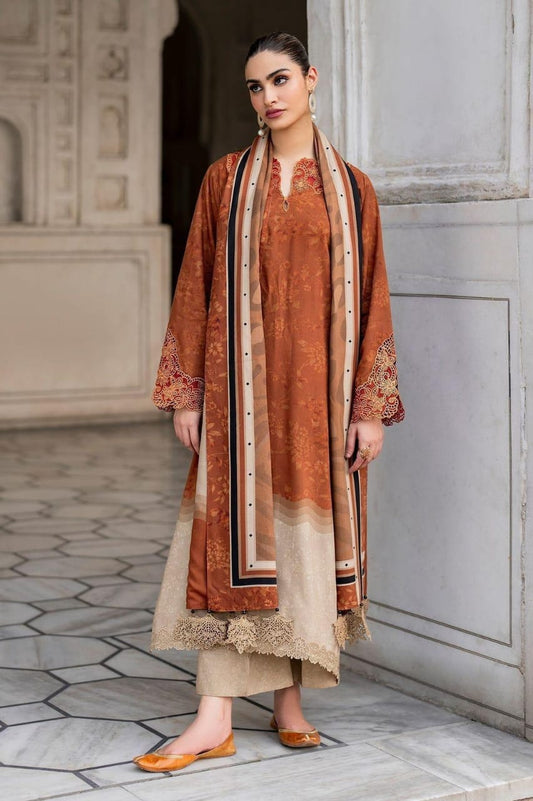 3Pcs Women's Printed Unstitched Lawn Suit Hype Hem