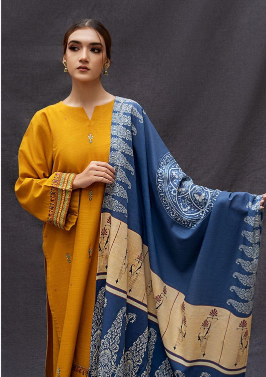 3Pcs Women's Unstitched Embroidered Lawn Suit Hype Hem