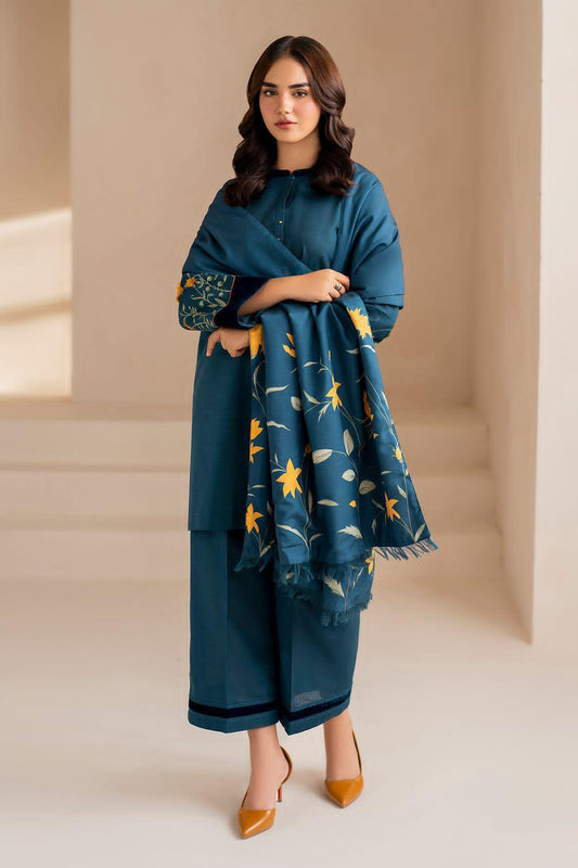 3 Pcs Women's Unstitched Embroidered Lawn Suit Hype Hem