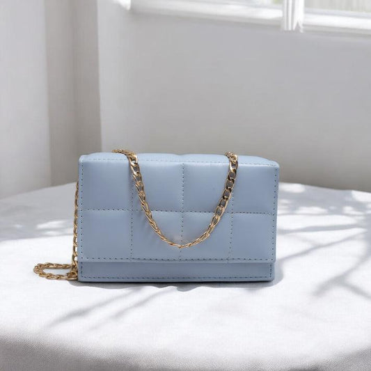 Leather Hand Bag With Long Chain