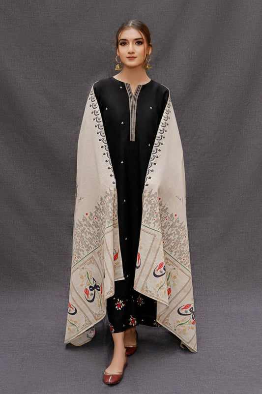 3Pcs Women's Unstitched Embroidered Lawn Suit Hype Hem