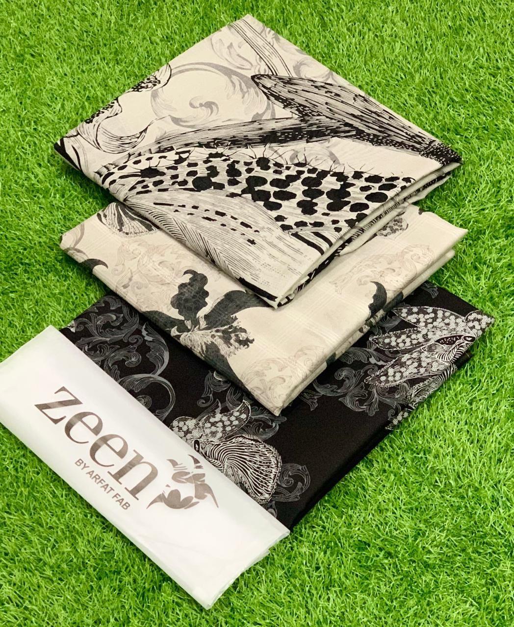 3Pcs Women's Unstitched Printed Suit Hype Hem