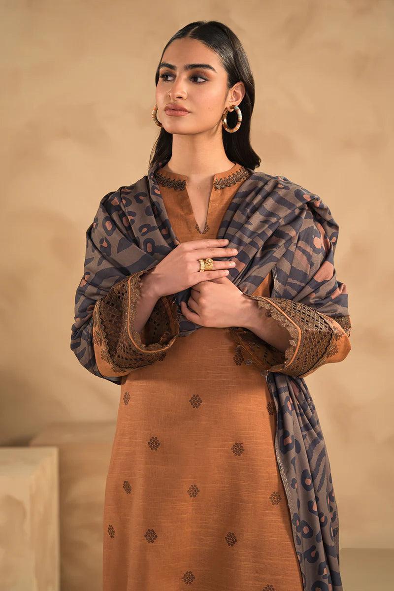 3 Pcs Women's Unstitched Embroidered Lawn Suit Hype Hem