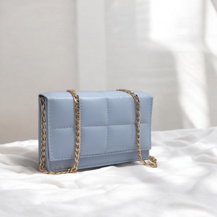 Leather Hand Bag With Long Chain